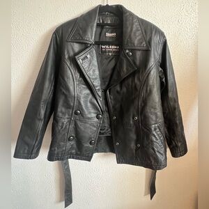 90s Vintage Wilsons Women's Black Leather Jacket